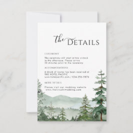 Tarjeta De Confirmación De Asistencia Tarjeta de detalles de bosque de montaña rústico