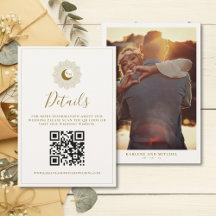 Tarjeta de detalles de código QR de Sun y Moon Tim