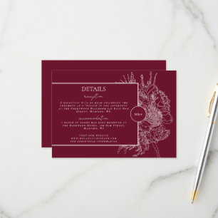 Tarjeta De Confirmación De Asistencia Tarjeta de detalles de ramo floral moderno y elega
