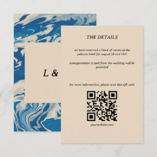 Tarjeta De Confirmación De Asistencia Tarjeta de detalles del Boda costero moderno con m