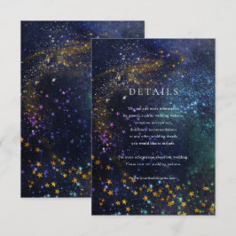 Tarjeta De Confirmación De Asistencia Tarjeta de detalles del Boda de Galaxia Celeste de