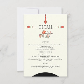 Tarjeta De Confirmación De Asistencia Tarjeta de detalles del Boda de otoño de medianoch