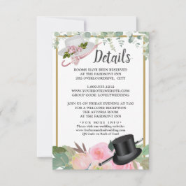 Tarjeta De Confirmación De Asistencia Tarjeta de detalles del Boda floral romantico rosa