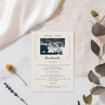 Tarjeta de detalles del Boda fotográfico de estilo