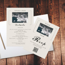 Tarjeta de detalles del Boda fotográfico de estilo