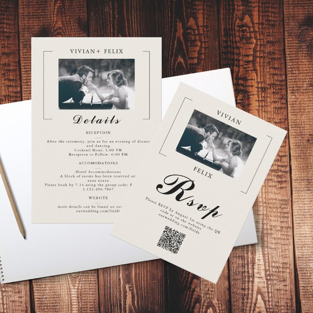 Tarjeta De Confirmación De Asistencia Tarjeta de detalles del Boda fotográfico de estilo (Subido por el creador)