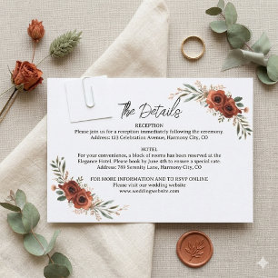 Tarjeta De Confirmación De Asistencia Tarjeta de Encierre con Detalles Florales de Terra