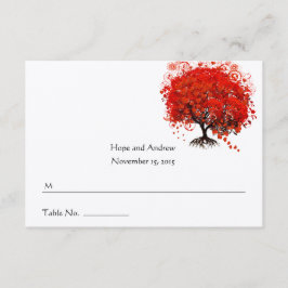 Tarjeta De Confirmación De Asistencia Tarjeta de Enclusura de Árbol con Hoja de Corazón 
