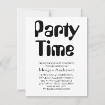 Tarjeta de fiesta de graduación elegante en negro