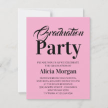 Tarjeta de fiesta de graduación moderna simple en