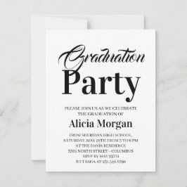 Tarjeta De Confirmación De Asistencia Tarjeta de fiesta de graduación moderna simple en 