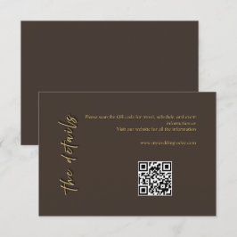 Tarjeta De Confirmación De Asistencia Tarjeta de Inclusión de Boda Marrón Oscuro y Dorad