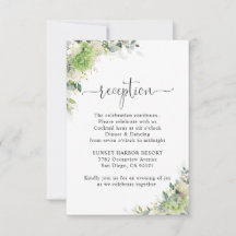 Tarjeta de Inclusión de Recepción de Boda con Hort