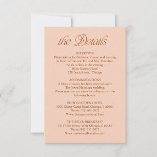 Tarjeta De Confirmación De Asistencia Tarjeta de información de detalles de boda de melo