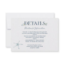 Tarjeta de información de detalles del Boda oceáni