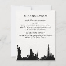 tarjeta de información de NYC en blanco y negro