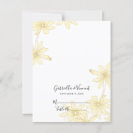 Tarjeta De Confirmación De Asistencia Tarjeta de la recepción de boda de color amarillo 