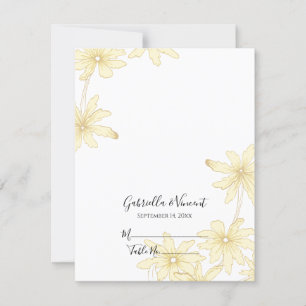 Tarjeta De Confirmación De Asistencia Tarjeta de la recepción de boda de color amarillo 