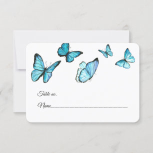Tarjeta De Confirmación De Asistencia Tarjeta de lugar de mesa de boda de mariposa de ac