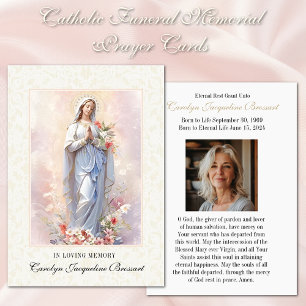 Tarjeta De Confirmación De Asistencia Tarjeta de oración memorial funeral católica de Ma