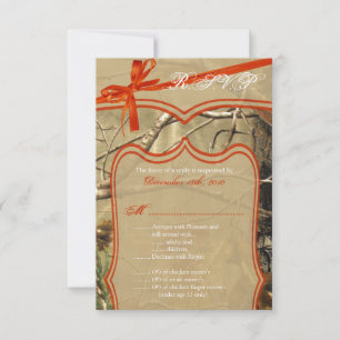 Tarjeta De Confirmación De Asistencia Tarjeta de R.S.V.P. 3.5x5 Caza de Bodas Cam