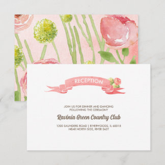 Tarjeta De Confirmación De Asistencia Tarjeta de recepción color agua rosado para casami