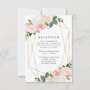 Tarjeta De Confirmación De Asistencia Tarjeta de Recepción de Boda Blush Spring Floral