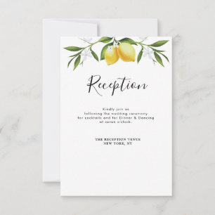 Tarjeta De Confirmación De Asistencia Tarjeta de recepción de boda con follaje de limón