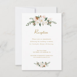 Tarjeta De Confirmación De Asistencia tarjeta de recepción de boda floral con magnolia b