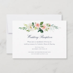 Tarjeta De Confirmación De Asistencia tarjeta de recepción de boda floral de color azul