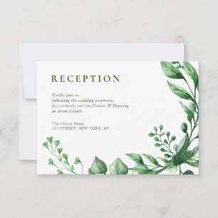 Tarjeta De Confirmación De Asistencia tarjeta de recepción de boda verde follaje de vera
