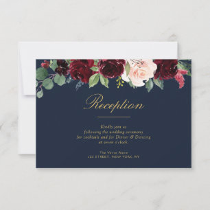 Tarjeta De Confirmación De Asistencia Tarjeta de recepción de bodas con flores de la mar