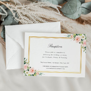 Tarjeta De Confirmación De Asistencia tarjeta de recepción de bodas floridas color rosa