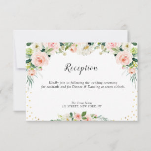 Tarjeta De Confirmación De Asistencia tarjeta de recepción de bodas floridas rosa