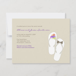 Tarjeta De Confirmación De Asistencia Tarjeta de recepción de bodas Mr & Mrs Flip Flops 