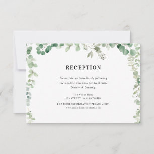 Tarjeta De Confirmación De Asistencia tarjeta de recepción de bodas verde eucalipto
