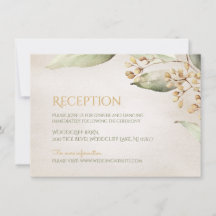 Tarjeta de recepción rústica vintage de vegetación