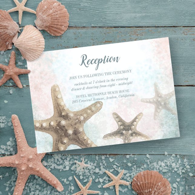 Tarjeta De Confirmación De Asistencia Tarjeta de recepción Starfish Sea Nautical Beach W (Subido por el creador)