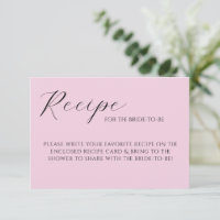 Tarjeta de Receta Elegante Pastel Rosa