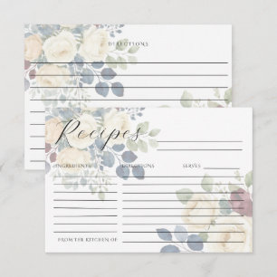 Tarjeta De Confirmación De Asistencia Tarjeta de Receta Floral Elegante Peonías Blancas