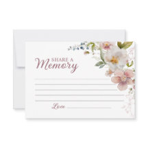 Tarjeta de recuerdo de funeral de flores silvestre