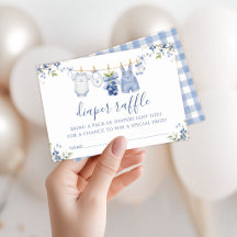 Tarjeta de rifa de pañales para baby shower de niñ