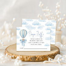 Tarjeta de Rifa de Pañales para Shower de Bebé Glo