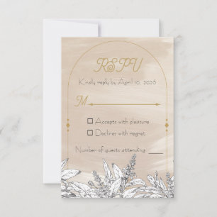 Tarjeta De Confirmación De Asistencia Tarjeta de RSPV de Boda Rosa Pastel