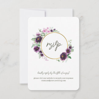 Tarjeta De Confirmación De Asistencia Tarjeta de sitio Boda de Watercolor Floral Respons