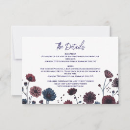 Tarjeta De Confirmación De Asistencia Tarjeta de sobre con detalles florales de color bu