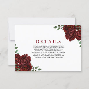 Tarjeta De Confirmación De Asistencia Tarjeta de Sobre de Boda Romántica Rosa Roja Borgo