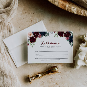 Tarjeta De Confirmación De Asistencia Tarjeta de solicitud de canción Boho Floral Boda d