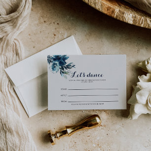 Tarjeta De Confirmación De Asistencia Tarjeta de solicitud de canción de Boda floral de 