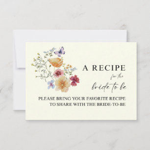 Tarjeta De Confirmación De Asistencia Tarjeta de solicitud de receta de Boho Wildflower 